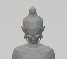 Image: The isolated head model as seen within the game files, it highlights The Queen's strange helmet from a forward angle, resembling the initial image from the cutscene.